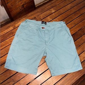 Psycho Bunny Chino Shorts Mens 38 Sky Blue Classic Adjustable Waist Preppy
